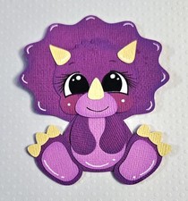 Purple Triceratops. Scrapbook, Card making Paper Piecing