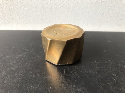 Vintage Salzstreuer Post Modernist Dorische Säule Messing Bronze Kupfer Metall vergoldet