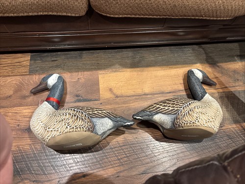 2 Vintage Canada Geese Plush Stuffed Animal Pillows Folk Art | Door Stops - Picture 3 of 14