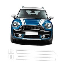 Bonnet Stripe Graphics Sticker Hood Trunk Rear Decal Stickers For Gloss White