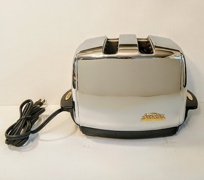 VTG 50s SUNBEAM CHROME T-35 RADIANT CONTROL AUTO DROP TOASTER, WORKS GREAT