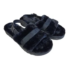 Koolaburra by UGG Fuzz'd Out Platform Slippers Adjustable Sandals Women's 12