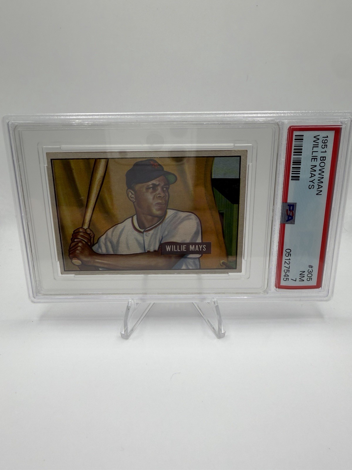 Bowman 1951 Willie Mays Rookie Card #305 New York Giants PSA 7