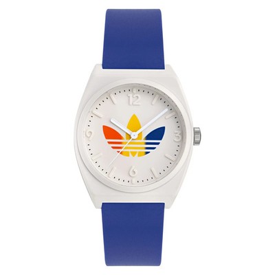 Adidas Unisex Project Two GRFX AOST24070 White Blue Watch 38mm NEW