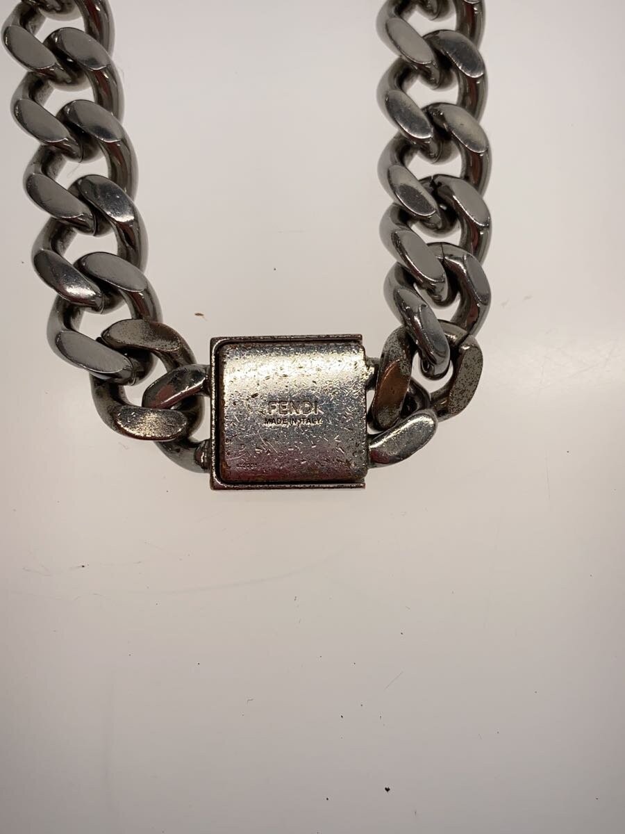 FENDI FF Logo Cuban Necklace for Men Authentic H:0.59” W