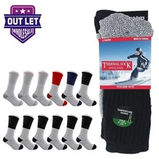 6-12 Pairs Men's Thermal Crew Socks Winter Heavy Duty Warm Work Boot Socks