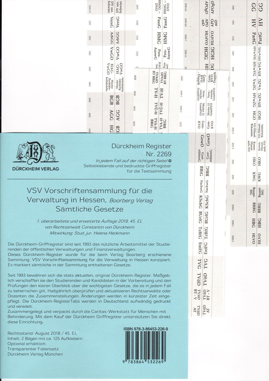 Dürckheimregister® Vsv Hessen (2019), Boorberg Verlag | Constantin