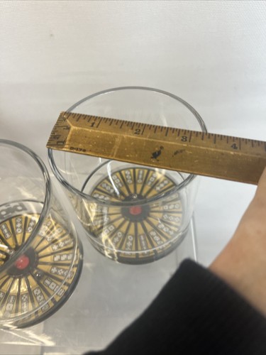 Vintage Old Fashioned lowball Casino Gaming Glasses Roulette Craps Jackpot MCM 8 - Picture 20 of 20