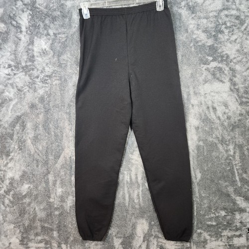 Hanes EcoSmart Black Sweatpants YXL (18-20) Joggers Pockets EUC Cotton Poly - Picture 2 of 9