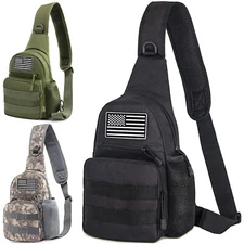 Men Backpack Tactical Sling Bag Chest Shoulder Fanny Pack Cross Body Molle Pouch