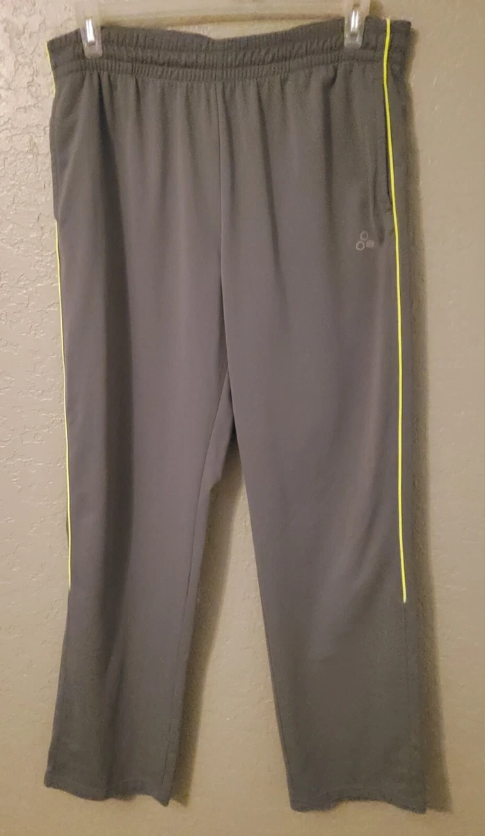 Tek Gear Pants Men's L Gray Piped Tricot Drawstring Training