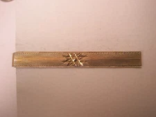 2" Diamond Cut Design Gold Tone Quality Vintage Tie Bar Clip simple plain