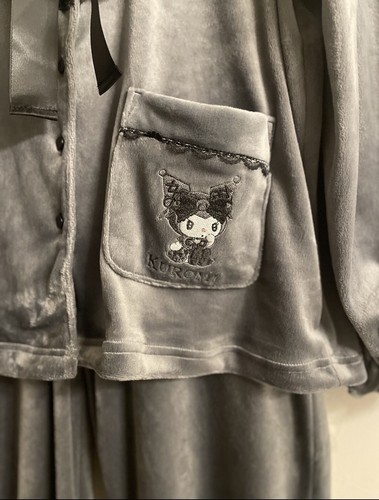 Sanrio Midnight Kuromi Kawaii Pajama Gray Women Sleepwear Japan - Picture 4 of 6
