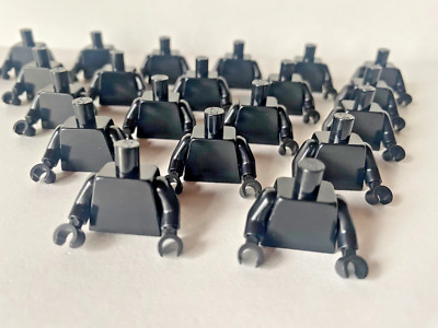 LEGO  20 x schwarzer Torso ( Oberkörper ) mit schwarzen Händen und Armen, NEU