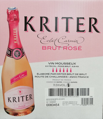 Französischer Premium Rose BRUT Sekt - Marke KRITER - 11,5% 6x0,75l Fl