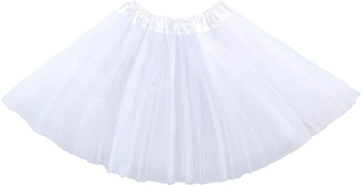 LADIES TEEN 3 LAYER TUTU TULLE SKIRT WHITE FAST SHIPPING