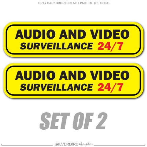 Surveillance sticker audio video camera recording vehicle caution notice safety - Bild 2 von 2