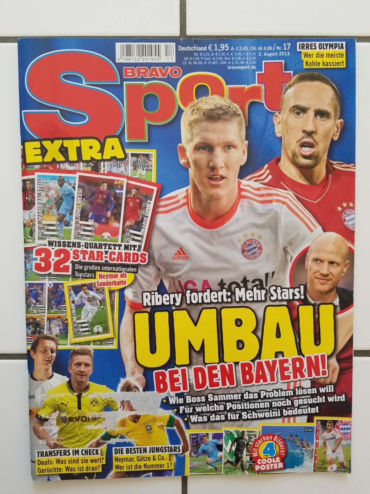 Bravo Sport Zeitschrift Fussball Nr. 17 August 2012 Vollständig Poster