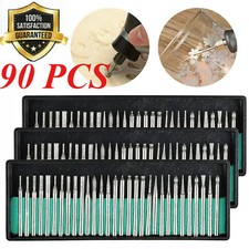 90 Pcs /Set Diamond Burr Bits Accessories Drill Rotary Multi Tool Kit For Dremel