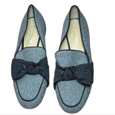 Antonio Melani Gray and Black Felt Loafers Bow/ Wool Size 6.5