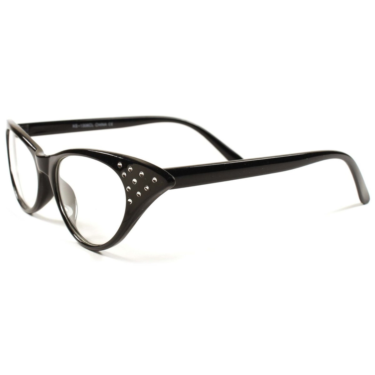 New Classic Vintage Retro 60's Cat Eye Style CLEAR LENS EYE GLASSES Black Frame | UK