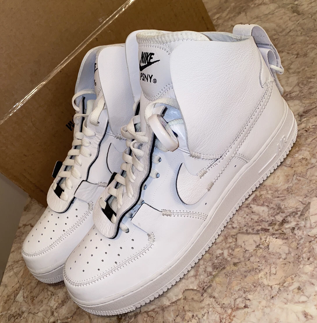 NIKE AIR FORCE 1 HIGH PSNY WHITE-WHITE-WHITE-BLACK US SZ 13 AO9292