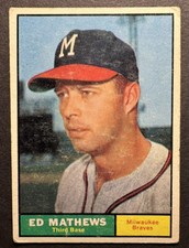 1961 Topps Eddie Ed Mathews #120 Braves HOF