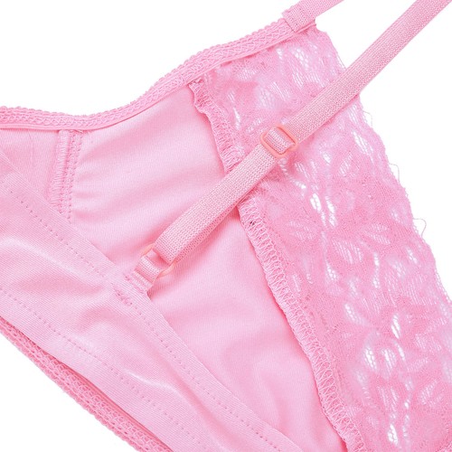 Para hombres Sissy Encaje Ribete Lencería Sujetador Prendas para el torso Tela Sin Alambres Bralette Ropa de Club - Imagen 5 de 58