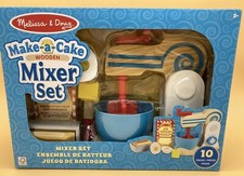 Melissa  Doug Wooden Make-A-Cake 10 Piece Wooden Mixer Set NEW