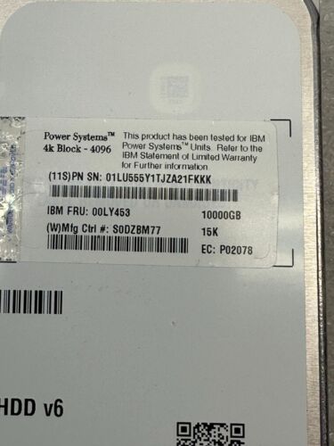 Seagate 10TB SAS 7.2K RPM 12Gbps 3.5in 4Kn HDD ST10000NM0226 IBM FRU: 00LY453 - Bild 3 von 5