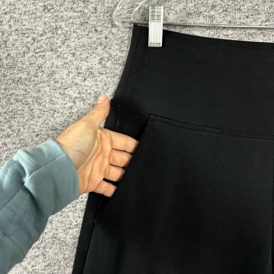 Calça Athleta Feminina Pequena Preta Seasoft Perna Larga Puxador - Imagem 4 de 4