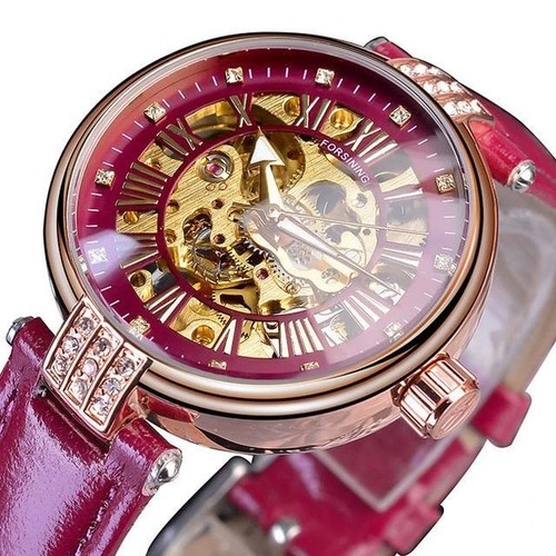 Lebensfreuden Damen Automatikuhr "Monaco" mit Lederarmband in mehreren Farben - Picture 9 of 11