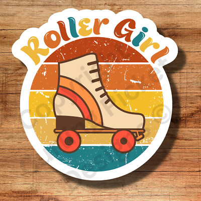 Vintage Style Roller Girl Skate 70's Rink Disco Retro 3'' Vinyl Sticker
