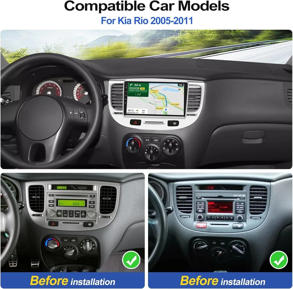 2+32GB Für Kia Rio 2 2005-2011 ANDROID 14 AUTORADIO GPS NAVI CARPLAY Kamera WIFI - Bild 2 von 4