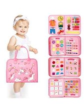 Busy Board for Toddlers Girls Montessori Toys for 2 Year Old - 7 in 1 Preschool