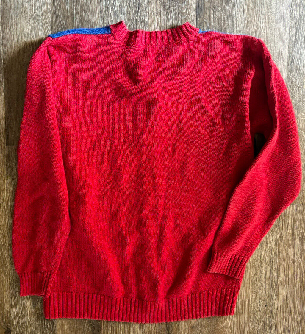 Vtg Laura Gayle ABC 123 Ugly Sweater Red school t… - image 2