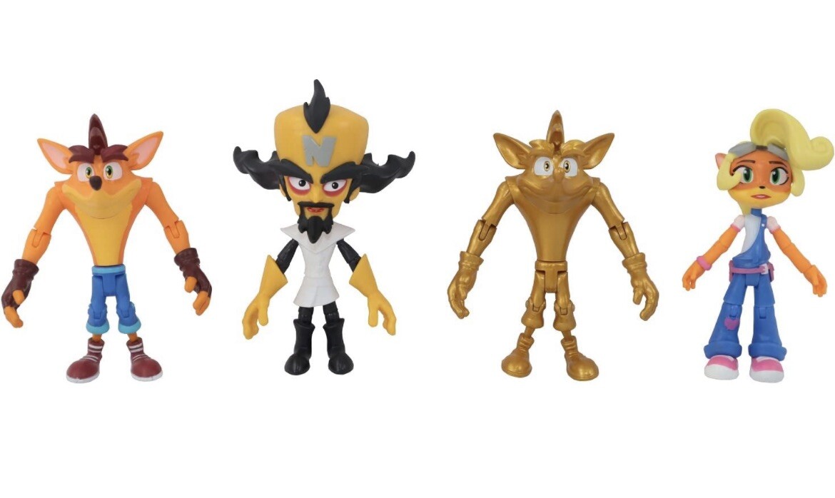 2023 Headstart Crash Bandicoot Characters 4-Pack w/ LIMITED GOLD