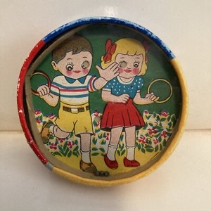 Vintage Dexterity Puzzle Double Sided Japan. Cracked Glass.