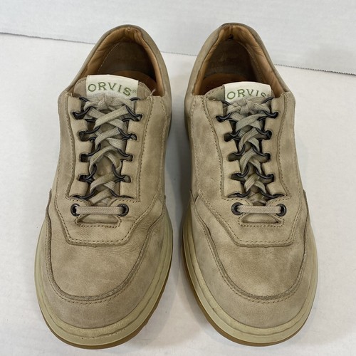 Orvis Suede Leather Oxford Men's 8 M Brown Tan Comfort Walking Trail Shoes 81018 - Picture 4 of 11