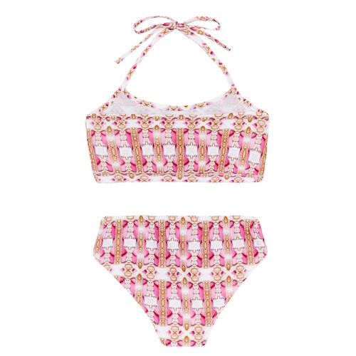 Girls Playwear Shiny Swimwear Colorful Swimsuit Water Wetsuit Youth Top Panties - Picture 26 of 68