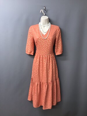 Wyse London Peach Gold Mix Tiered Smock Mix Dress XS | eBay UK Wyse London Peach Gold Mix Tiered Smock Mix Dress XS | eBay UK