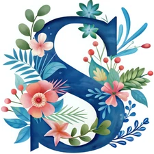 30 Custom Flowered Letter S Personalized Address Labels