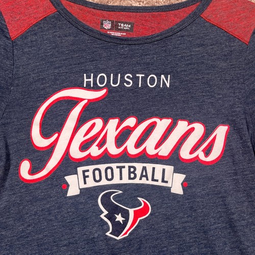 Camiseta Team Apparel NFL para mujer pequeña gris poliéster Houston Texans manga 3/4 - Imagen 2 de 4