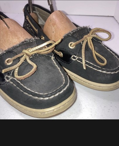 Mujer Sperrys negro tejido talla 8 zapato de barco - Imagen 2 de 5