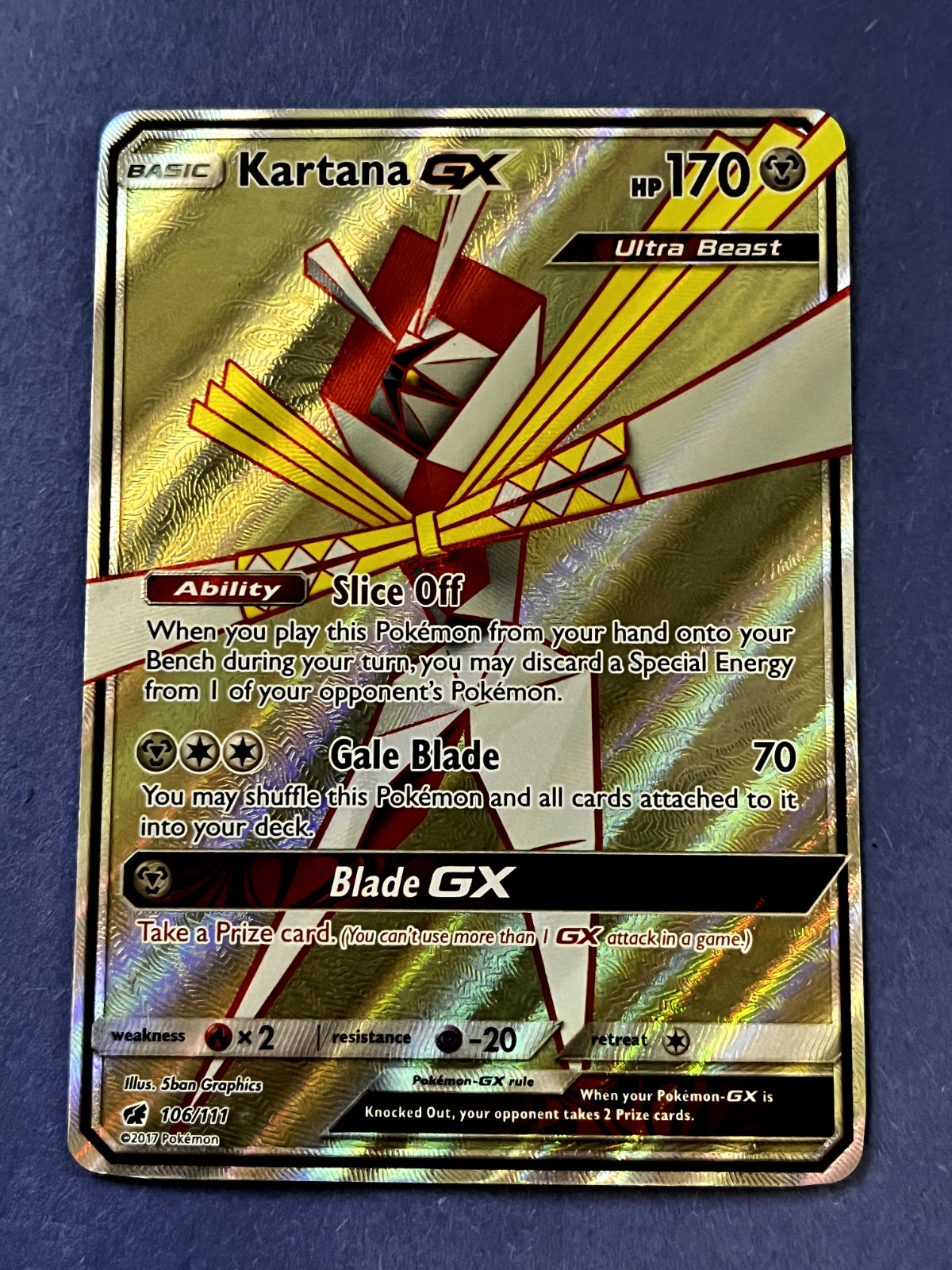 Kartana GX (Full Art) 106/111 Sm-Crimson Invasion Holo NM