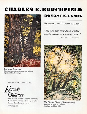 CHARLES E. BURCHFIELD Art Gallery Exhibit ~ VINTAGE PRINT AD ~ 1998