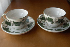 Wedgwood Napoleon Ivy 2 cup  saucer sets Queen's Ware made in England Pristine
