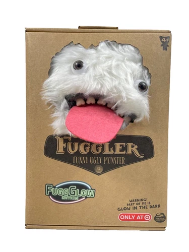 Fuggler Glow In The Dark 9" Plush Toy Oogah Boogah Funny Ugly White Monster - Picture 6 of 10