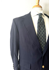 Vintage Brooks Brothers 80's Blazer Jacket Men's 41R Dark Navy Gold Buttons USA