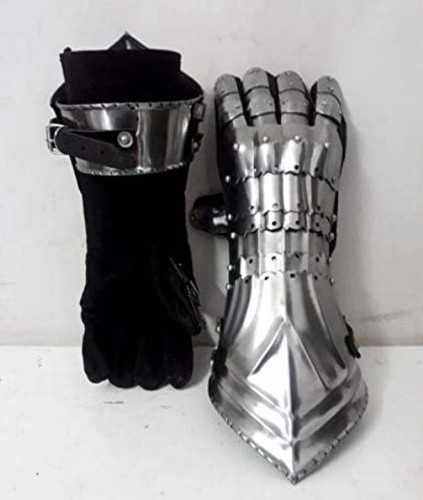 Medieval Gauntlet Knight Crusader Armor Gauntlet Steel Gloves Functional Gloves - Picture 3 of 3
